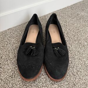 ALDO | Black Suede Tassel Loafers